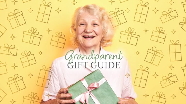 Grandmother holding a gift