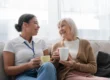 Senior woman receiving respite care